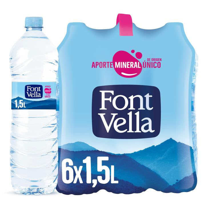 6 x Font Vella Aqua mineral natural 1,5L