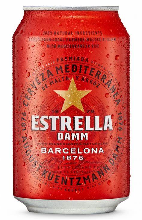 8 X Estrella Damm Beer 0.33L